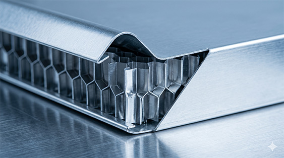 Aluminum hexagonal honeycomb core structure for sandwich panels