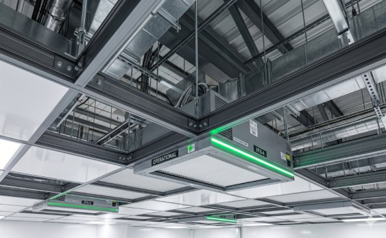 Wonclean walkable cleanroom ceiling grid system integrated with cleanroom air purification units and HPL panels under 2026 ISO compliance validation