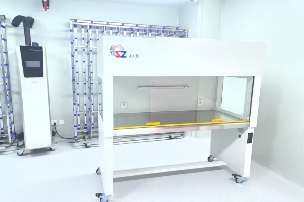Laboratory animal facility sterilization and transfer support zone with cleanroom panels and stainless steel equipment